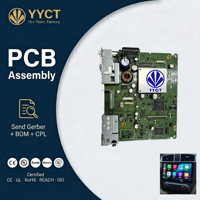 One-stop OEM Automotive Car DVD Navigation Head Unit PCB Assembly Custom PCBA Service for Car Infotainment System