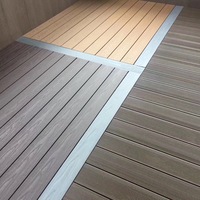 Revêtement de terrasse en WPC anti-UV extérieur, écologique, imperméable, à emboîtement, surface lisse, traditionnel pour cour