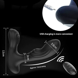 Produkte für Erwachsene Männliches Prostata-<span class=keywords><strong>Massage</strong></span> gerät Männliches und weibliches Anal gerät Drahtlose Fernbedienung Slapping Vibration Anal Plug - Product Image 3