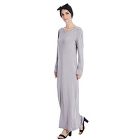 Abaya arabe turque Jilbab de Singapour, robe longue de Dubaï pour femme musulmane, vêtements islamiques, élégante à l'intérieur de la couleur pure