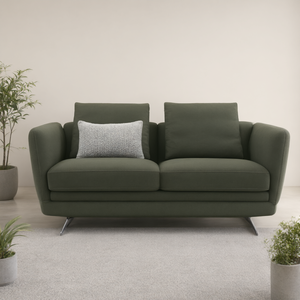 Canapé moderne à base métallique croisée, trois places, en tissu, dossier bas, assise profonde, pour salon décontracté ou appartement - Product Image 3