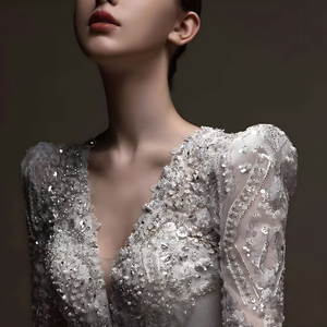 Jancember LSHT043 Clásico con cuello en V Sin espalda Vestidos de novia para mujer Vestidos para mujer - Product Image 3