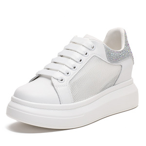 <span class=keywords><strong>Zapatillas</strong></span> <span class=keywords><strong>Deportivas</strong></span> Casuales para <span class=keywords><strong>Mujer</strong></span>, Parte Superior de Malla, Entresuela de EVA, Detalles en Pedrería Rosa, Plataforma con <span class=keywords><strong>Cordones</strong></span>, para Uso Diario y Ocio - Product Image 1