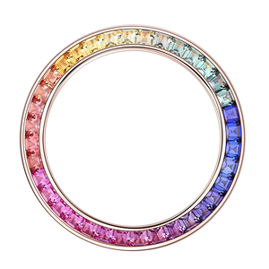 Anster personalizado azul y blanco 40mm colorido Arco Iris laboratorio corindón <span class=keywords><strong>reloj</strong></span> bisel ajuste manual Color <span class=keywords><strong>reloj</strong></span> bisel para fabricación de relojes - Product Image 4