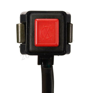 Interruptor de encendido universal para motocicleta con botón rojo para modificación de motocicletas todoterreno, pieza de repuesto con terminales de soldadura - Product Image 2