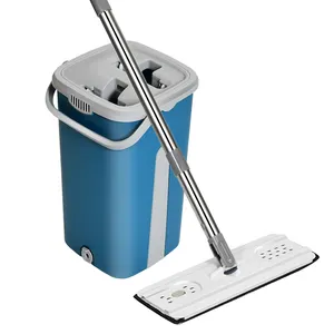 Supplier Wholesale Cheap Hand Free Easy Squeeze 360 And Spin Magic Floor Mob Cleaning Flat Mop And Bucket Set