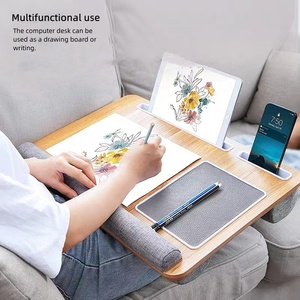 Escritorio ergonómico portátil para computadora portátil con alfombrilla antideslizante y almacenamiento que se adapta hasta 15,6 pulgadas para el trabajo en el hogar - Product Image 6