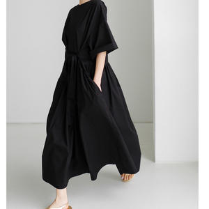 Robe noire femmes <span class=keywords><strong>mi</strong></span>-longueur genou longueur irrégulière Patchwork a-ligne <span class=keywords><strong>jupe</strong></span> été nouvelle <span class=keywords><strong>jupe</strong></span> <span class=keywords><strong>longue</strong></span> à lacets - Product Image 6