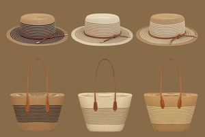 Conjunto de Dos Piezas: Sombrero de Sol con Ala y Bolso de Gran Capacidad de Paja Tejida para Viajes al Aire Libre para Niñas - ¡Promoción! - Product Image 3