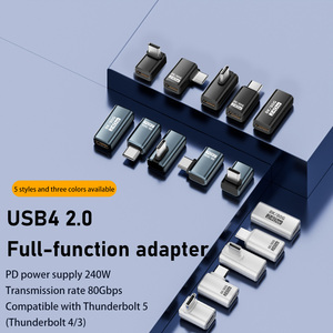 मल्टी अलॉयज शेल टिकाऊ 80 जीबीपीएस ऑडियो हाई-स्पीड ट्रांसमिशन कन्वर्टर 240w प्रकार सी पुरुष से टाइप-सी महिला एडाप्टर - Product Image 2