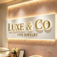 Letrero Comercial 3D Personalizado de Acero Inoxidable con Letras de Canal Retroiluminadas por LED, Letrero con Logotipo Iluminado para Joyería, Hotel, Oficina