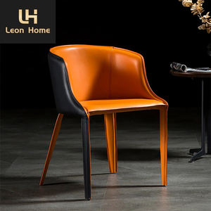 <span class=keywords><strong>Chaise</strong></span> de salle à manger d'hôtel de restaurant de bar de salle à manger de conception de luxe tapissée en similicuir avec le cadre en acier - Product Image 2