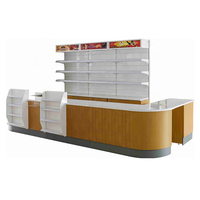 Comptoir de caisse de magasin de détail de luxe en bois, vitrine à boissons alcoolisées et tabac, présentoir à cigarettes, comptoir de caisse en verre