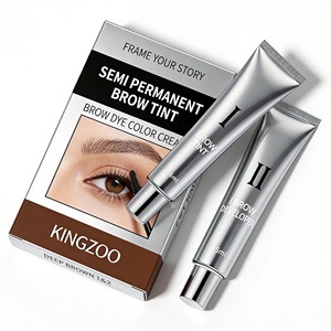 Kit de teinture pour sourcils et cils imperméable en 2 couleurs, teinture pour cils <span class=keywords><strong>semi</strong></span>-permanente professionnelle noire et brune, crème colorante pour cils en gros - Product Image 1