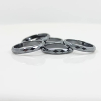 Bagues en hématite noire à facettes de 4 mm de largeur pour femmes, accessoires de bijoux, bagues tendance pour homme