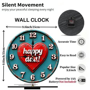 Round Wooden Wall <b>Clock</b> 25cm Silent Movement Home Decor Living Room <b>Bedroom</b> <b>Clock</b> - Product Image 2