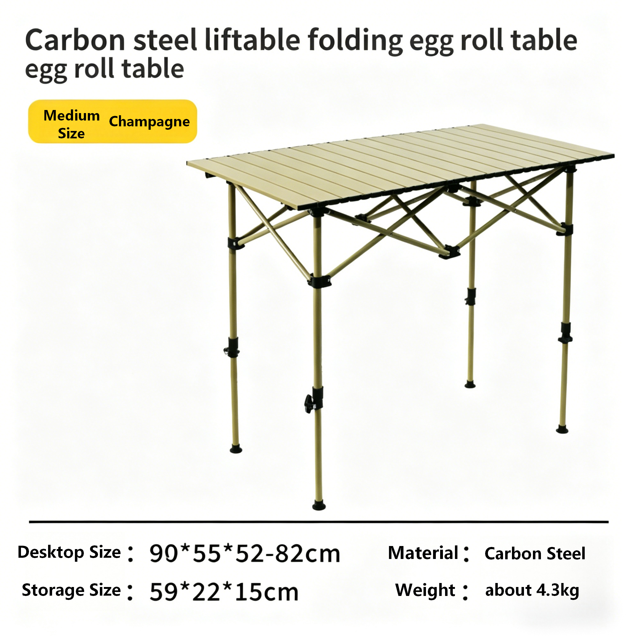 95 Champagne-colored (height adjustable) folding table
