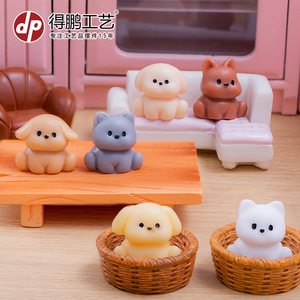 Dp <b>Mini</b> Animal Resin Crafts Cute Dog Cat Figurines <b>Desk</b> Decor Home Decoration Artistic Ornament - Product Image 2