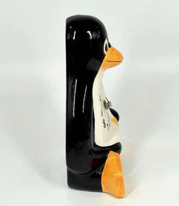 8" Penguin Wall <strong>Clock</strong> Ceramic Battery Operated <strong>Mantle</strong> Black White Bird - Product Image 6