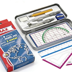 Lot de 9 instruments de géométrie en métal pour étudiants - Fournitures scolaires en gros à prix abordable - Product Image 3