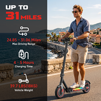 Trottinette électrique pliable 500W 15Ah en stock entrepôt USA, faible MOQ, moniteur de kilométrage via application intelligente, avec certification UL2272, trottinette électrique routière pour adultes