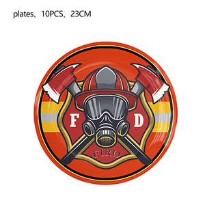 Ensemble de ballons sur le thème des camions de pompiers pour décorations de fête d'anniversaire pour enfants, ballons en plastique jetables avec camion de pompiers et - Product Image 2