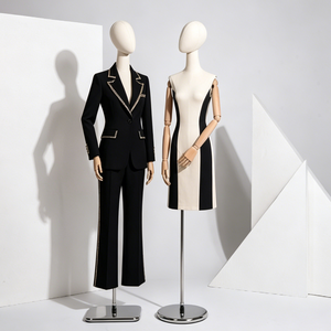 Maniquí de alta calidad con estructura de metal para escaparate, busto de hombre de tela - Product Image 1