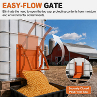 JH-Mech Porte coulissante orange 9x9 pouces pour grain, robuste, anti-fuite, avec goulée amovible, pour silo à grain en acier