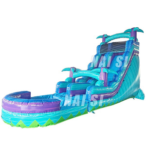 Hot bán nhà máy giá rẻ chất lượng cao thương mại sân sau cây cọ đá cẩm thạch Inflatable nhiệt đới trượt nước với hồ bơi - Product Image 1