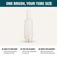 Brosse de nettoyage industrielle pour tuyaux, manche en nylon blanc, poils PA PP PPT, 10-80 mm, taille personnalisée non standard, brosse pour bouteilles