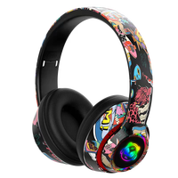 2023 RGB casque à dents bleues peint à la main écouteurs de jeu sans fil avec Microphone stéréo HIFI basse casque de jeu écouteurs
