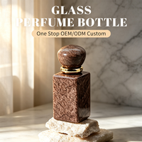 Flacons de parfum personnalisés 50 ml, flacons en verre rectangulaires avec atomiseur, bouchon à vis, flacon de parfum en marbre
