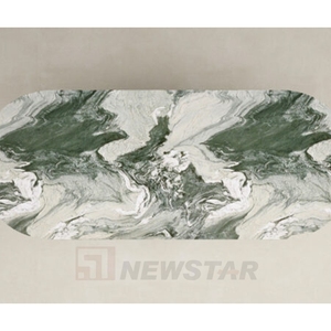 Nordic Design Advanced Colored Marble <b>Dining</b> <b>Table</b> with Oval Column Base for Room - Product Image 3