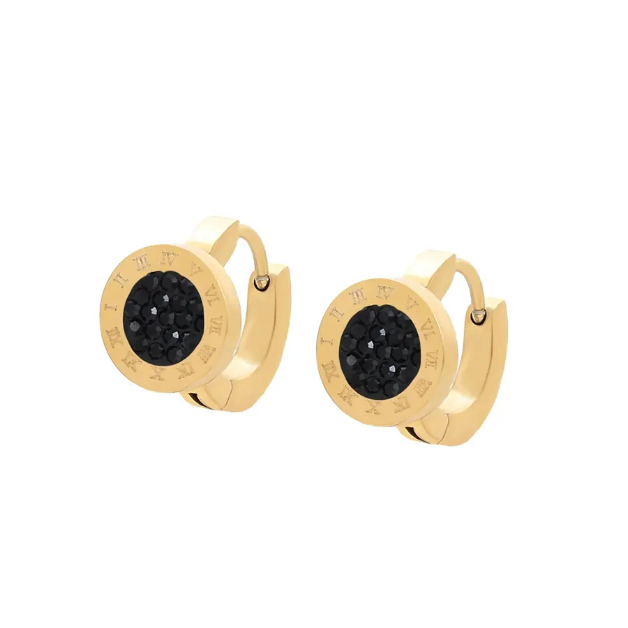A00903215 Xu Ping jewelry set with black diamond 14K gold charm jewelry ladies ear clip earrings