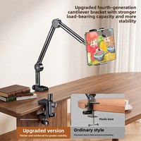 Support de téléphone pliable en alliage, pince de fixation pour bureau et chevet, support cantilever rotatif à 360° pour selfies stables