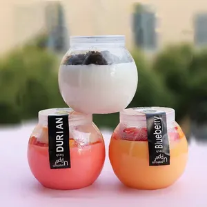 Round Spherical Unique Glass Pudding Jar Transparent Glass Yogurt Cup 100Ml Planet Jelly Dessert Cup