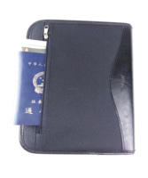 Cartera de cuero PU A5 para tarjetas de crédito, funda para pasaporte, cartera con logotipo en relieve personalizado, carpeta para archivos