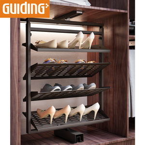 <span class=keywords><strong>Zapatos</strong></span> de plataforma de almacenamiento en Rack organizador de armario de gabinete estantes telescópicas estante giratorio zapato titular - Product Image 5