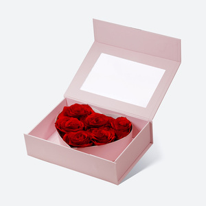 Elegant 2cm Thick Heart-Shaped Magnetic Box With Clear Window Eco-Friendly Matte Finish for Flowers Face Cream and Candles - Product Image 2