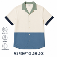 Chemise de bain élégante colorblock UPF 50+ anti-UV, séchage rapide, légère, respirante, résistante au chlore et à l'eau salée, boutonnée, pour les vacances, OEM