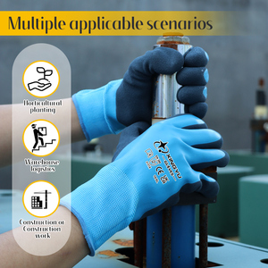 قفازات أمان XINGYU XL من النايلون 15 جم من اللاتكس مطلية بالكامل بالرمال ومقاومة للماء مقاس XL من النايلون القطني محبوك والعمل من النايلون - Product Image 4