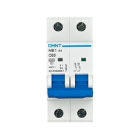 Disjoncteur miniature CHINT NB1-63 1P 2P 3P 4P 1-63A Protection en cuivre et matériau PA66 Capacité de coupure 10kA CHINT MCB