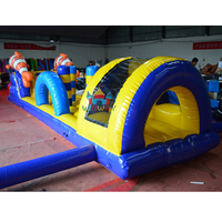 Parcours d'obstacles gonflable commercial sur le thème de l'océan, tunnel aquatique et équipement de saut à obstacles pour location événementielle en extérieur
