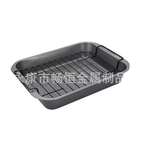 Rectangular <b>Baking</b> Pan With <b>Rack</b> 37.5x28x6.5cm Oven Safe Cake Mold <b>Baking</b> Tray For Home DIY - Product Image 2
