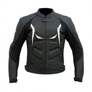 Veste de moto en cuir de vache véritable pour homme/Chaquetta, équipement de protection CE niveau 2 avec bosse de protection - Product Image 1