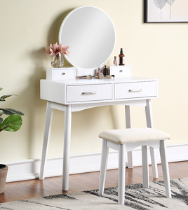 Nordic Bedroom Simple Dressing Table With Mirror White Dressing Table <b>Drawer</b> - Product Image 3
