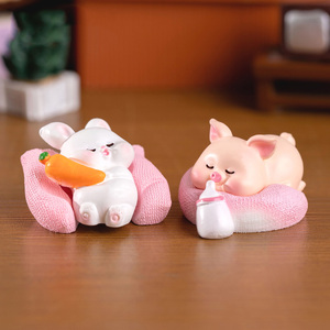 <b>Mini</b> Resin Animals Resin Cat/Pig/Dog/Rabbit Figurines Bulk for Fairy Garden Miniature Dollhouse Accessories Hide Crafts Decor - Product Image 4