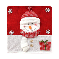 Housse de chaise de Noël bicolore rouge et blanc, housse de chaise 3D, ensemble de housses de chaise Père Noël pour la décoration de la maison