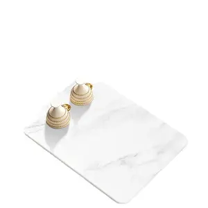 New Odorless Diatomite Marble Kitchen Table Non-odor Hard Stone Mat Bowl Plate Tableware Drying Draining Mat Quick-drying