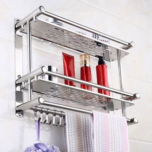 Hot Sale Stainless Steel Rotatable Towel Rack Wall Mounted Multi-layer Storage Organizer Modern Design 50-60cm Apartment Fashion - Product Image 3